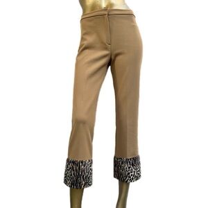Y2K Vintage Morgan De Toi Cropped Capri Pants | Faux Fur Animal Print Cuff